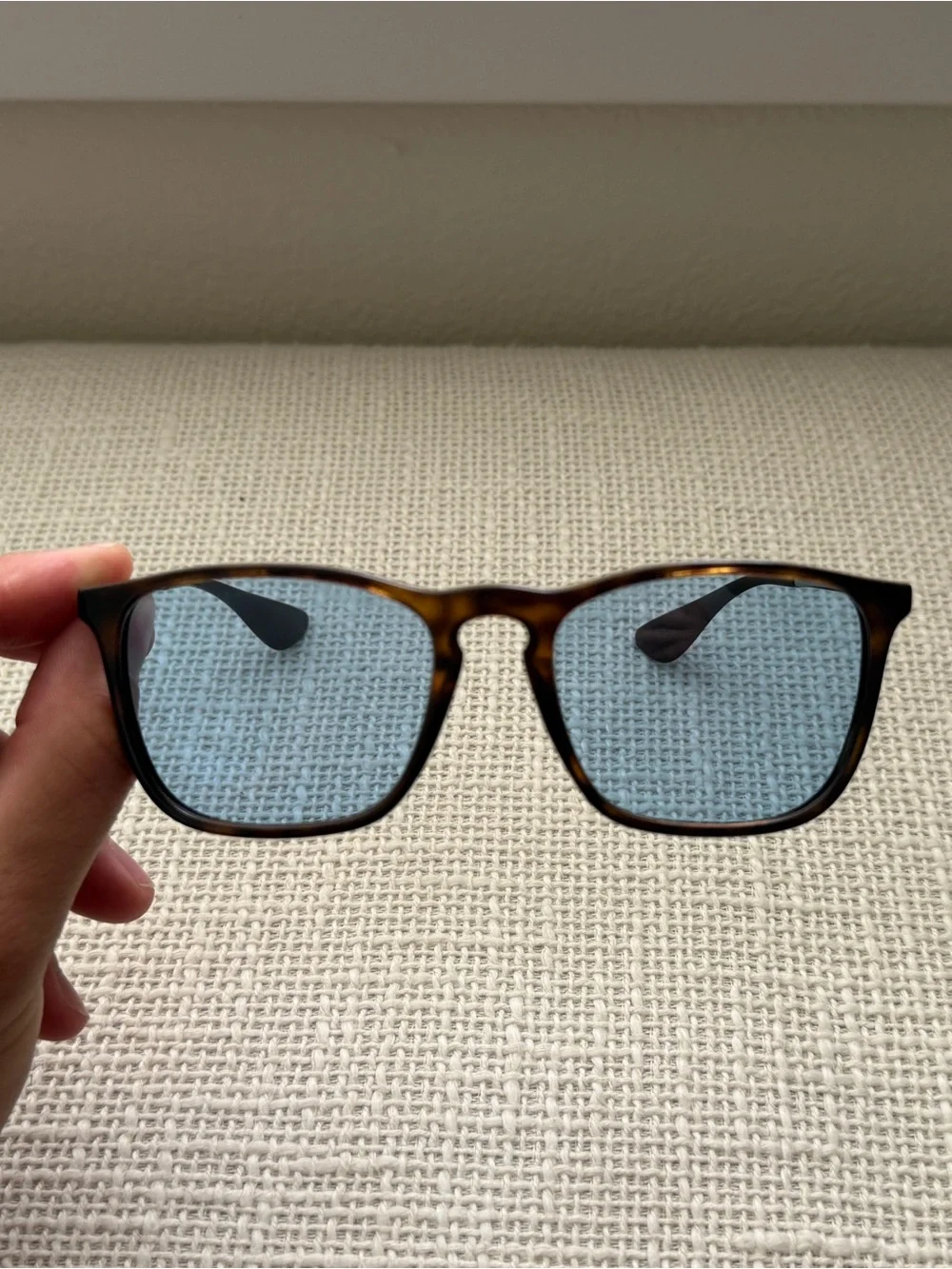 Ray-Ban Chris Tortoise Brown Frame with Blue Lens